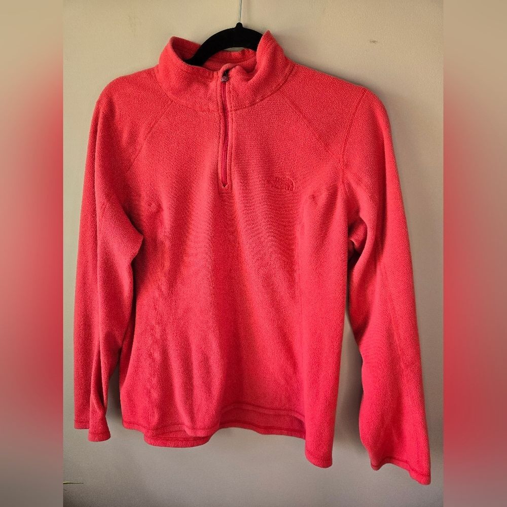 The North Face Women's TKA 100 Glacier 1/4 Zip Fleece - Coral Pink - Size M